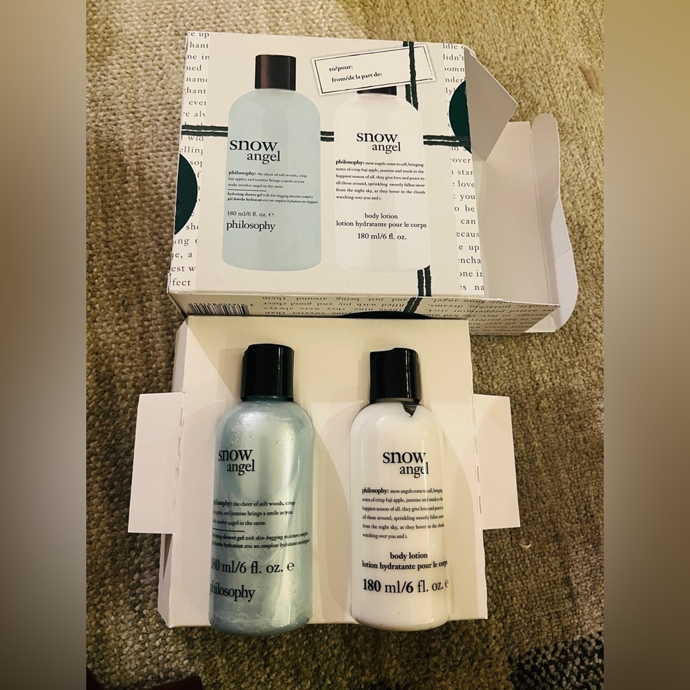 Philosophy SNOW ANGEL Hydrating Shower Gel & Body Lotion Duo Bath Set NEW In Box